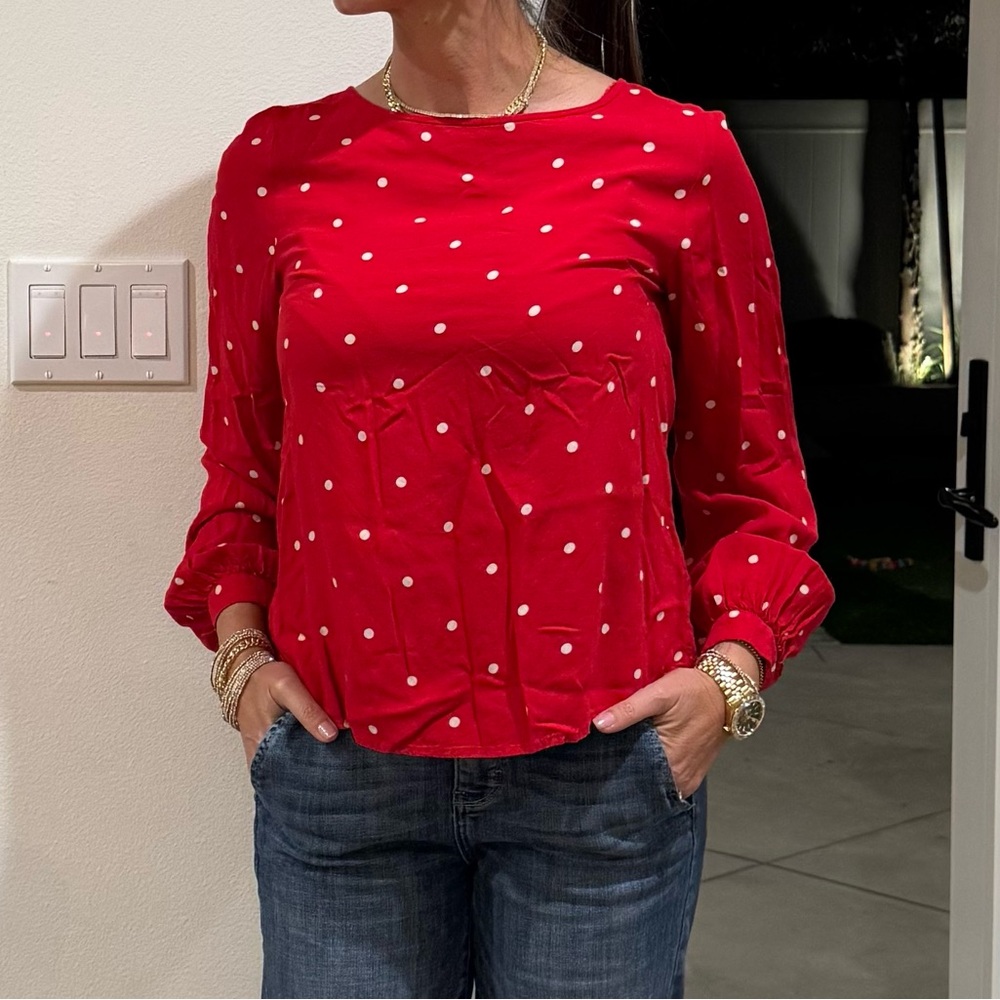 Red Polka Dot Women's Top